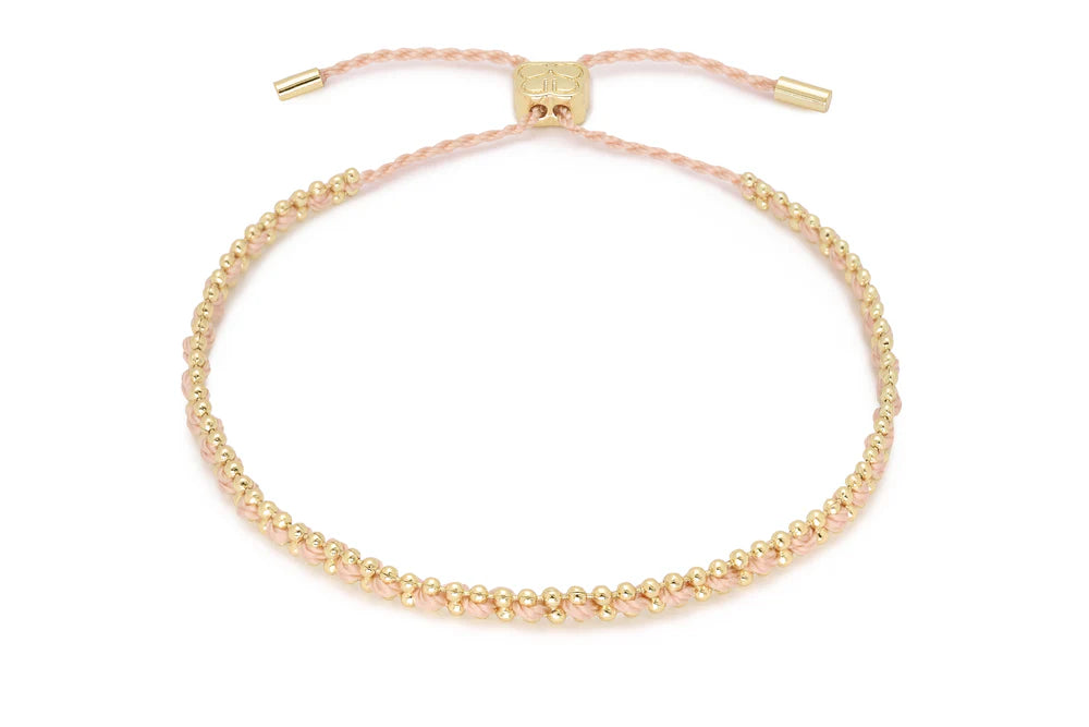 Braid Salmon Pink + Gold Bracelet