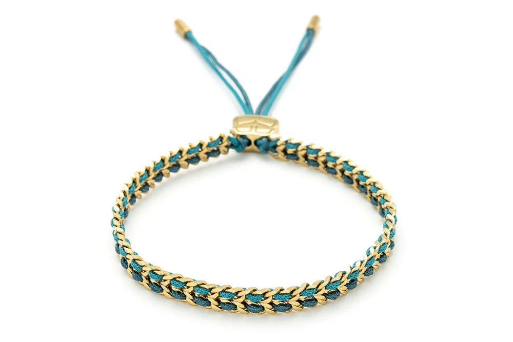 Braid Teal + Gold Bracelet