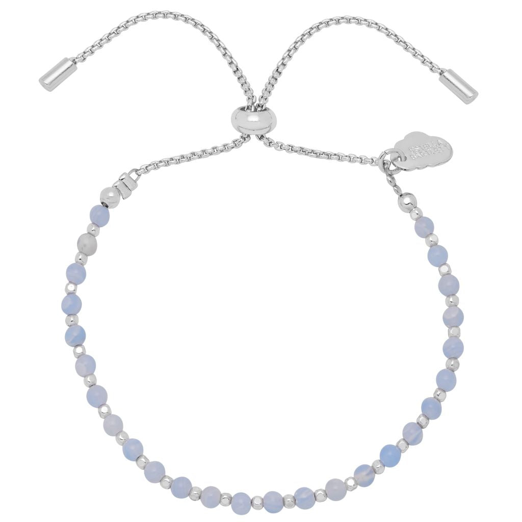 Blue Lace Agate Silver Plated Bracelet