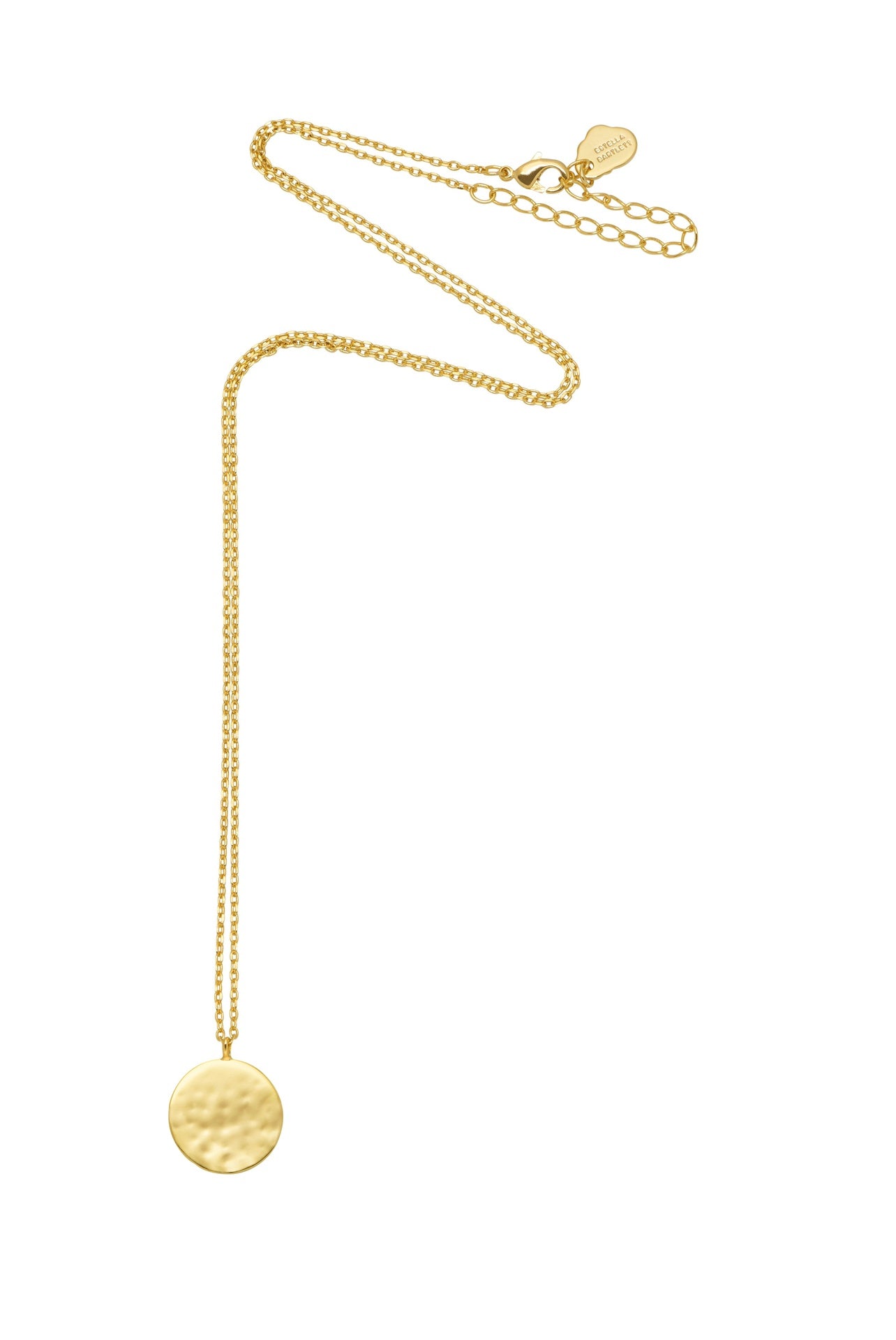 Hammered Gold Disc Pendant Necklace