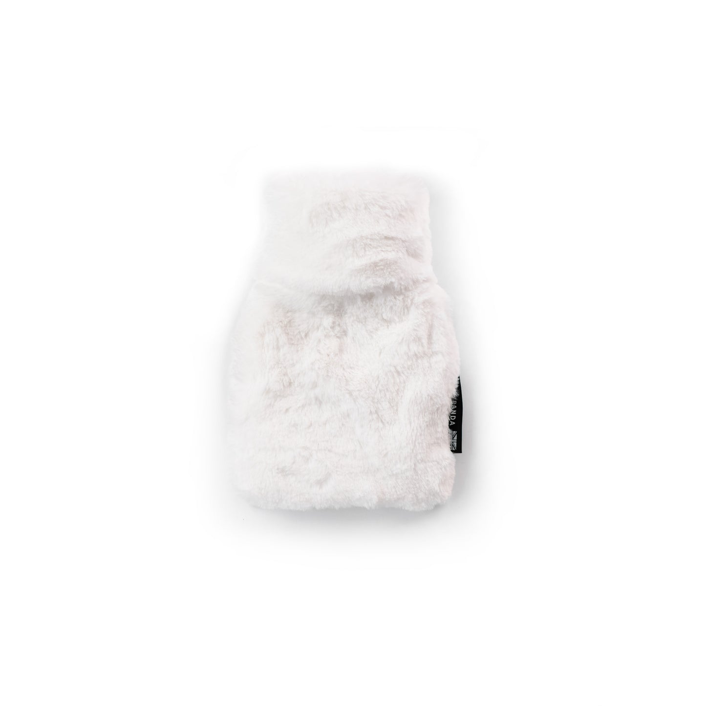 Mini White Faux Fut Hot Water Bottle