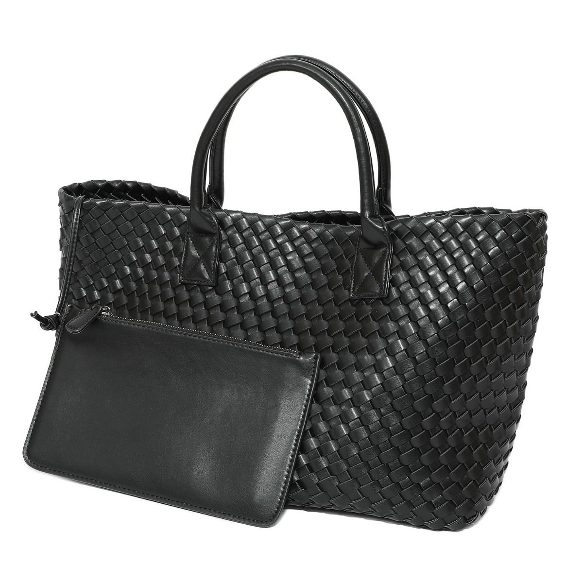 Black Woven Tote Bag