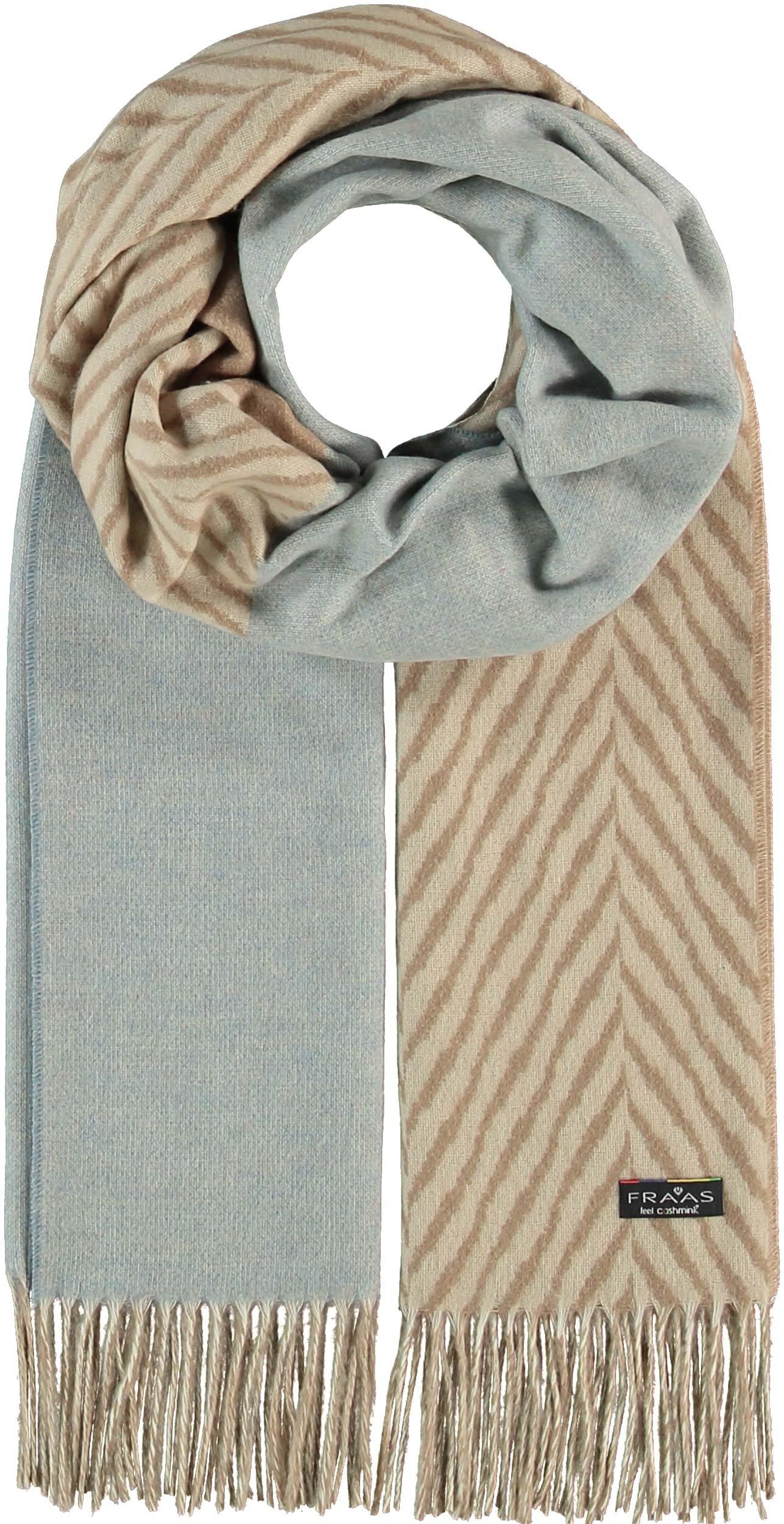 Cream - Blue Herringbone Scarf