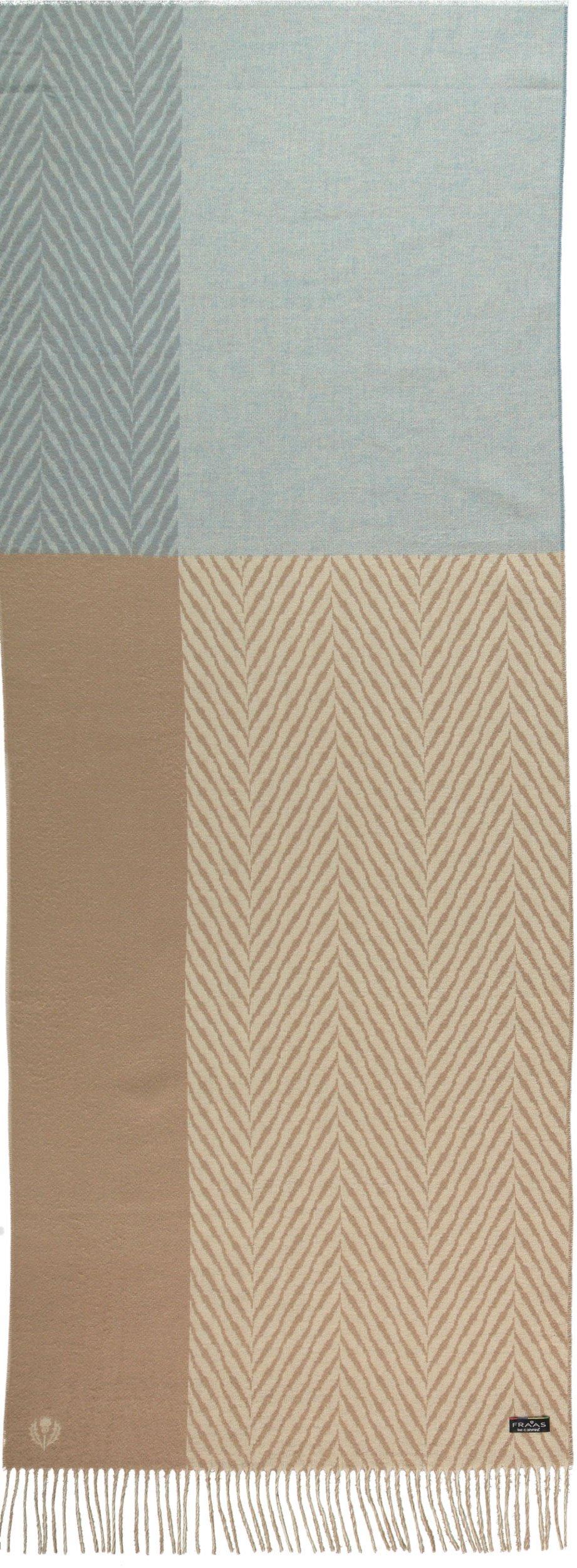 Cream - Blue Herringbone Scarf
