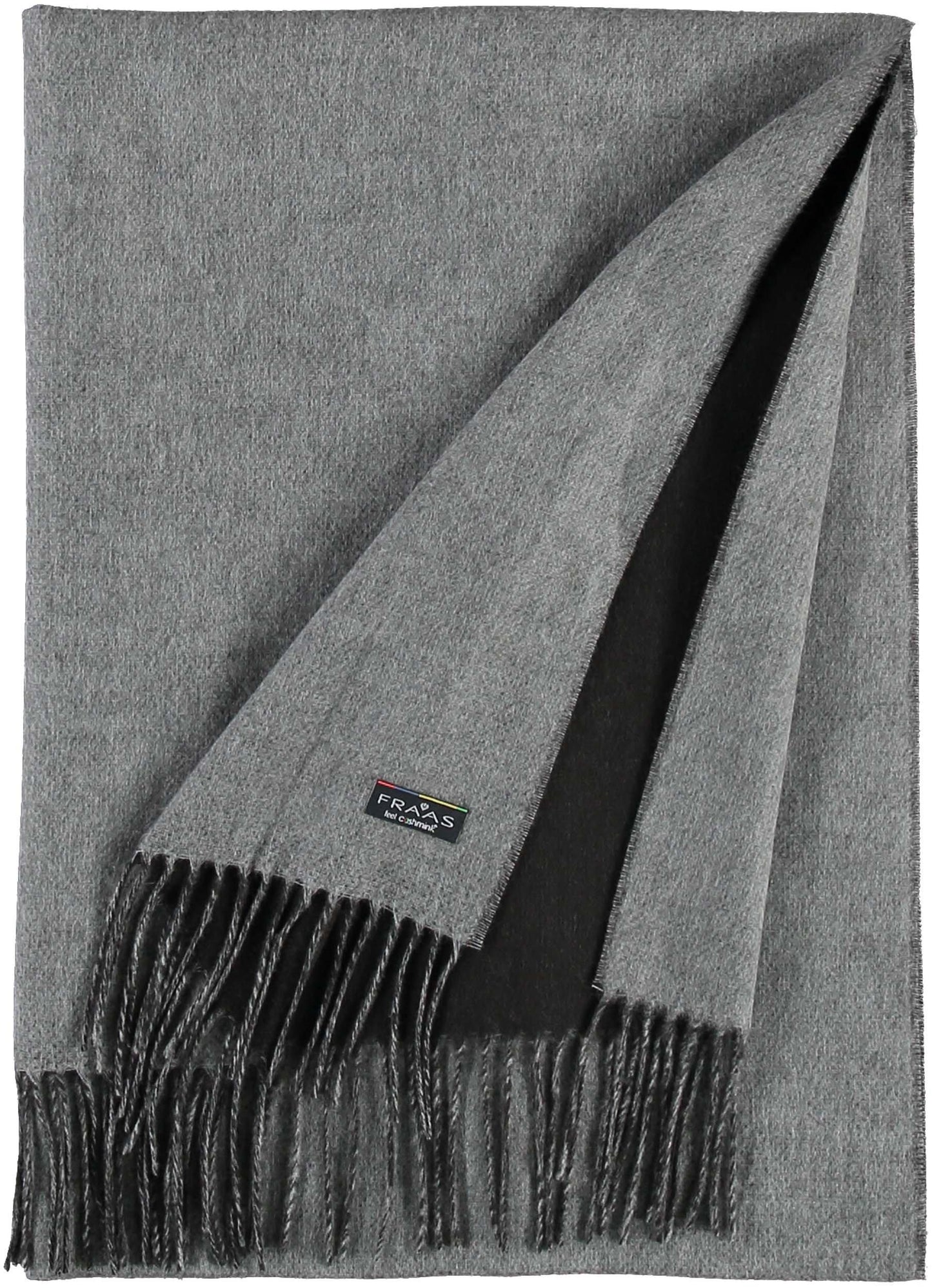 Grey - Black Fringed Scarf
