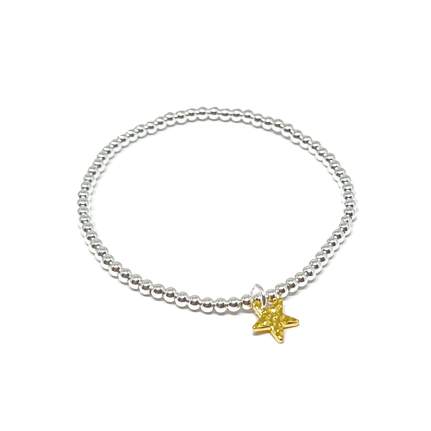 gold star silver stretchy bracelet