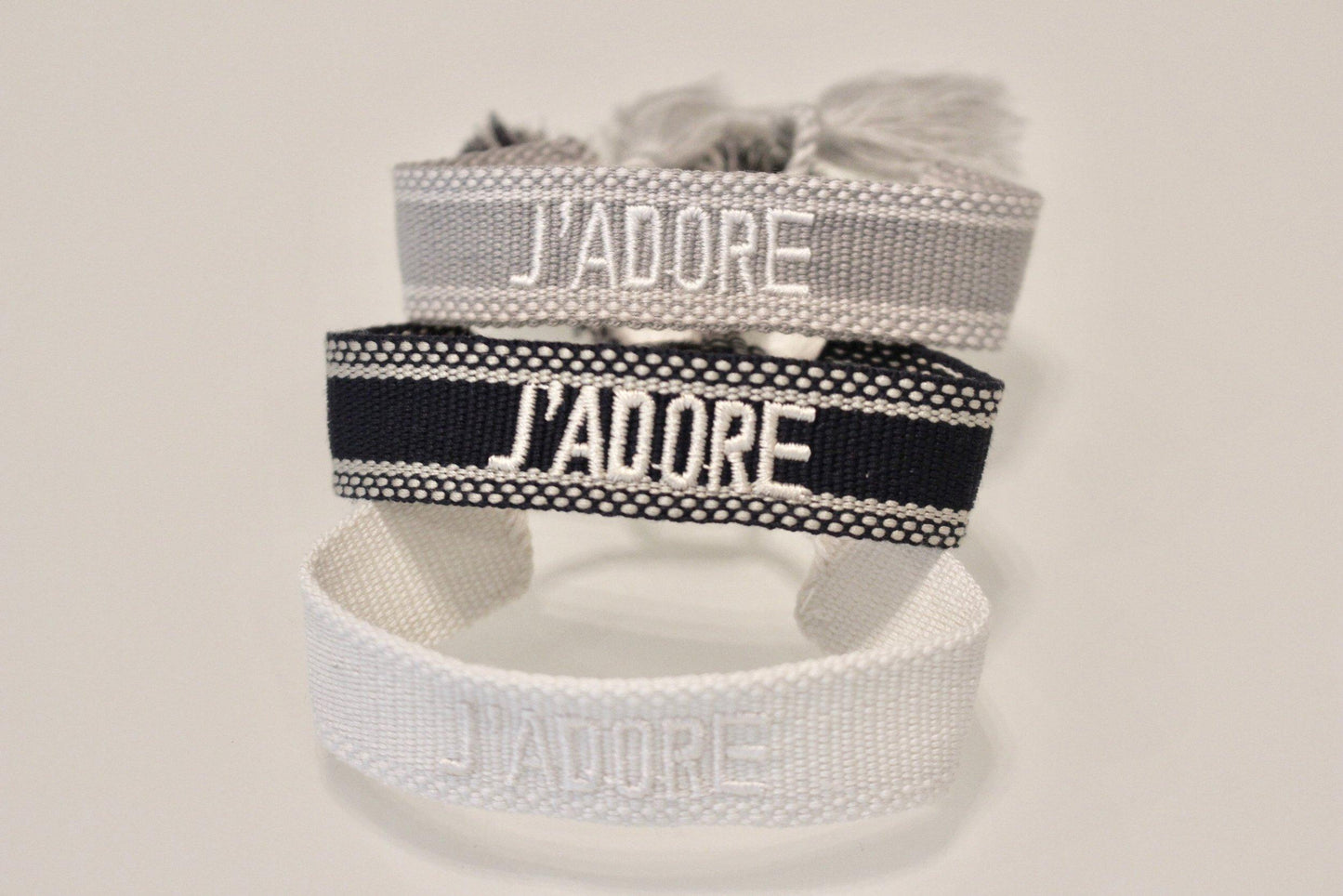 J'adore Navy woven bracelets