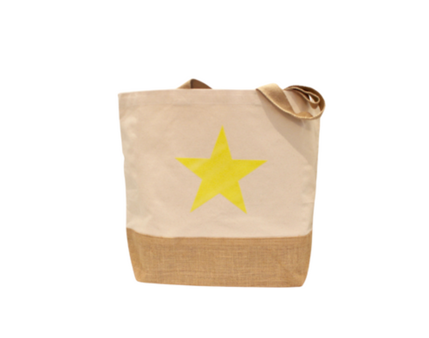 yellow star canvas tote bag