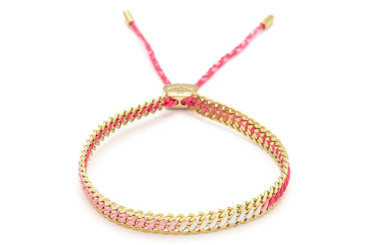 Pink / Gold Braided Bracelet