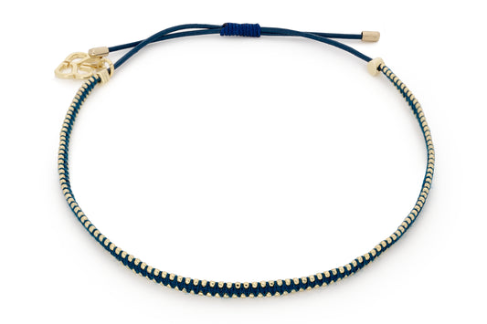 Navy and Silver Pull Through Bracelet