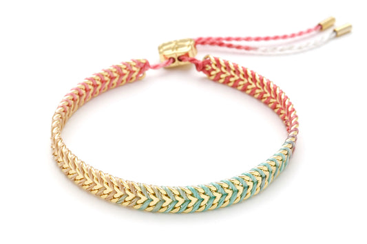 Iztac Candy Ombre Gold Woven Bracelet