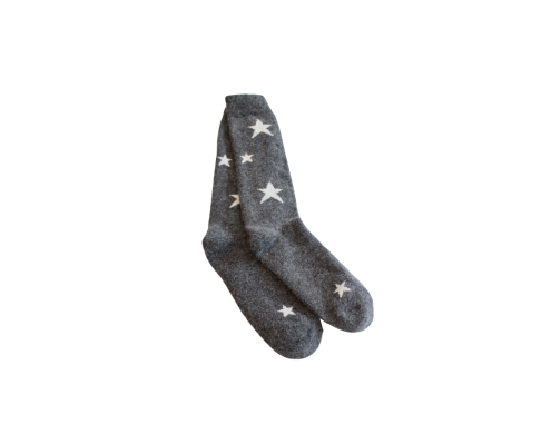 Dark Grey Star Woollen Socks