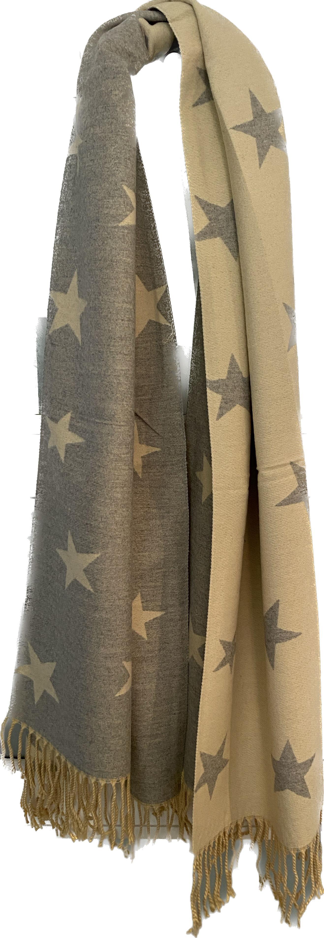 Cream / Grey Star Scarf