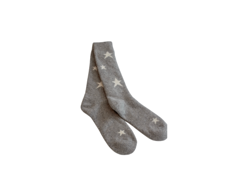 Light Grey Star Woollen Socks