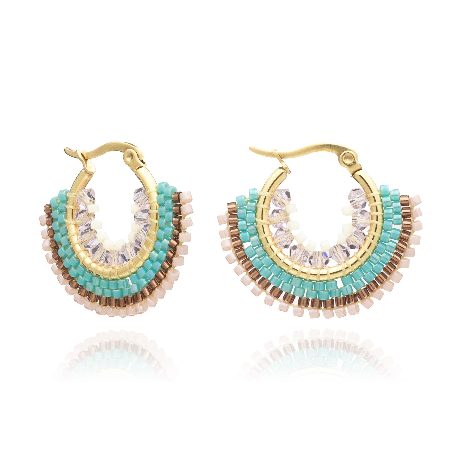 small turqoisue beaded earrings