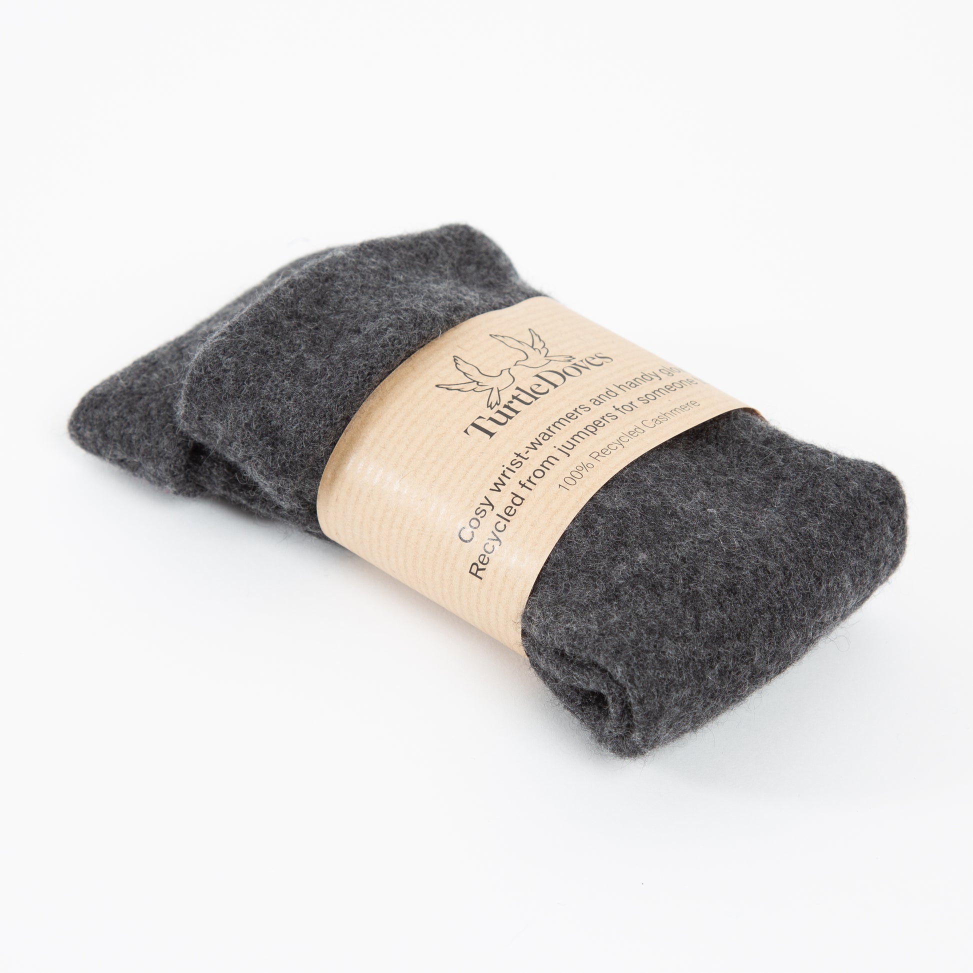 charcoal grey cashmere fingerless gloves