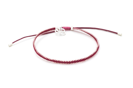 Pink and Silver Pull Through Bracelet