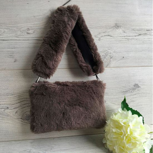 Mocha Faux Fur Bag