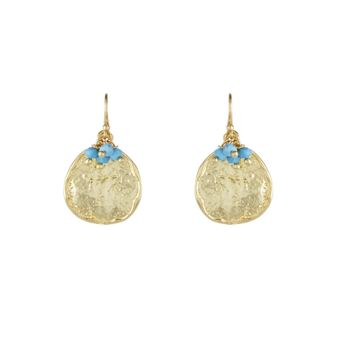 Gold and turqoise earrings