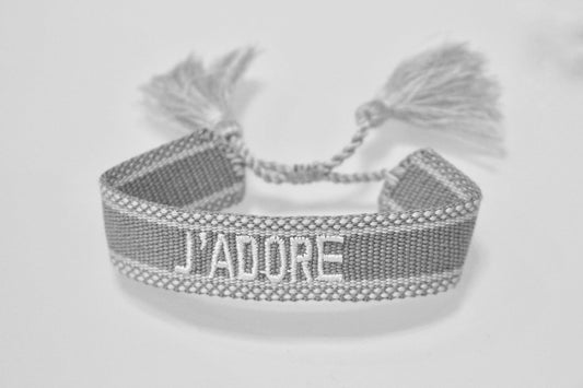 J'Adore Grey Woven Bracelet