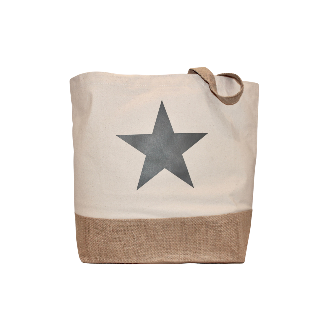 Light Grey Star Tote Bag